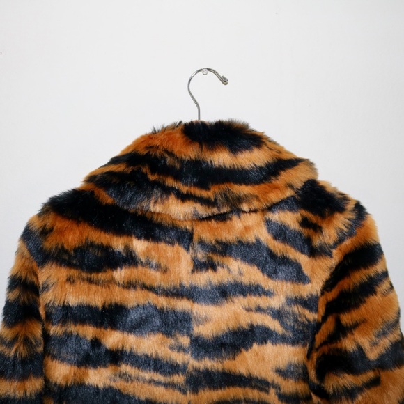 J. Crew Collection Tiger Faux Fur Coat in Caramel Black - Picture 8 of 16